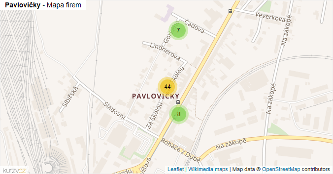 Mapa Pavlovičky - Firmy v části obce.