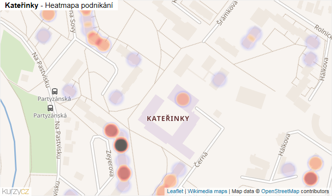 Mapa Kateřinky - Firmy v části obce.