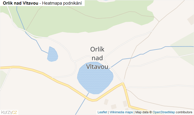 Mapa Orlík nad Vltavou - Firmy v části obce.
