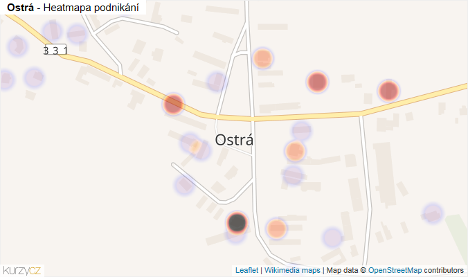 Mapa Ostrá - Firmy v části obce.