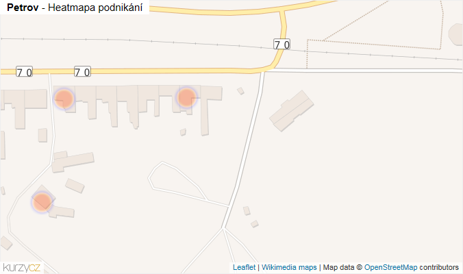 Mapa Petrov - Firmy v obci.