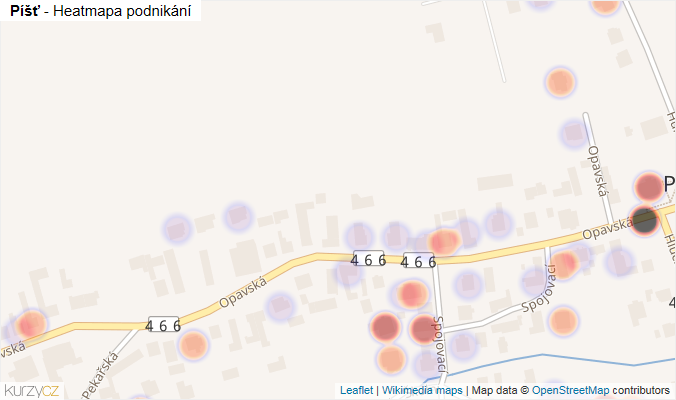 Mapa Píšť - Firmy v obci.