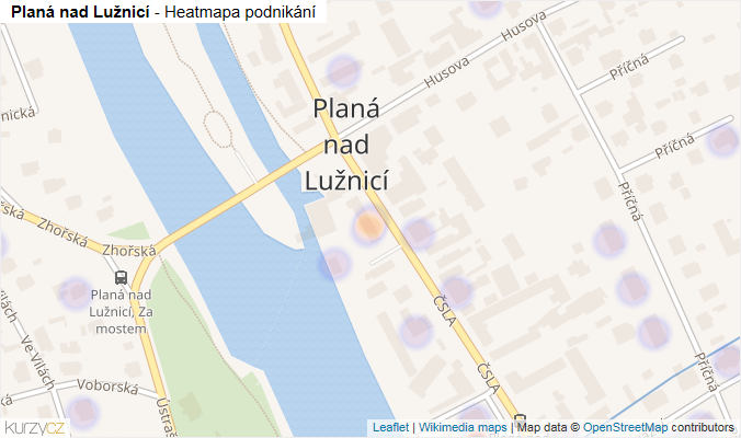 Mapa Planá nad Lužnicí - Firmy v části obce.