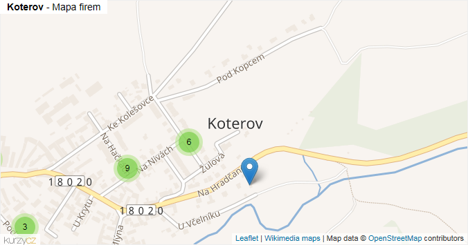 Mapa Koterov - Firmy v části obce.