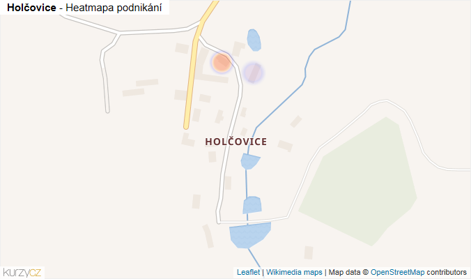 Mapa Holčovice - Firmy v části obce.