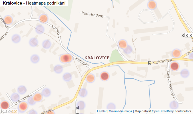 Mapa Královice - Firmy v části obce.