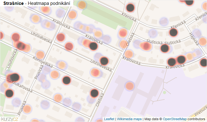 Mapa Strašnice - Firmy v části obce.