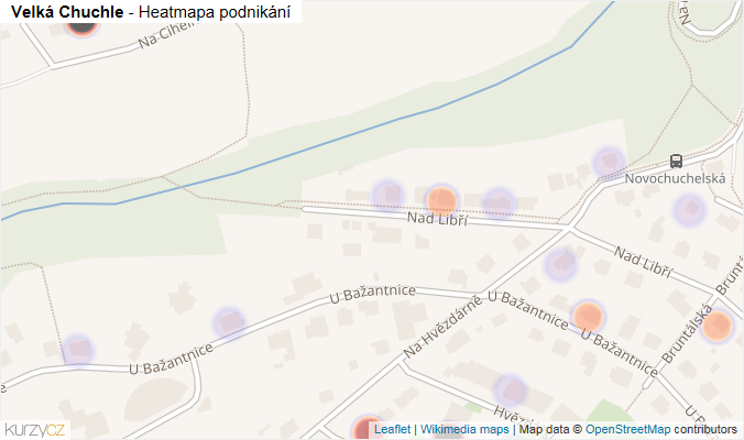 Mapa Velká Chuchle - Firmy v části obce.