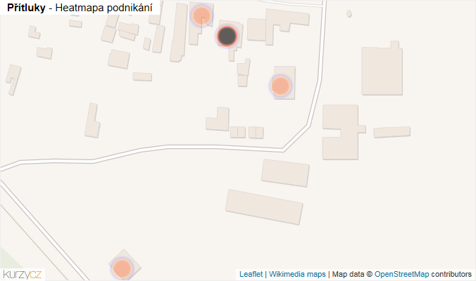 Mapa Přítluky - Firmy v obci.