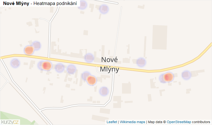 Mapa Nové Mlýny - Firmy v části obce.