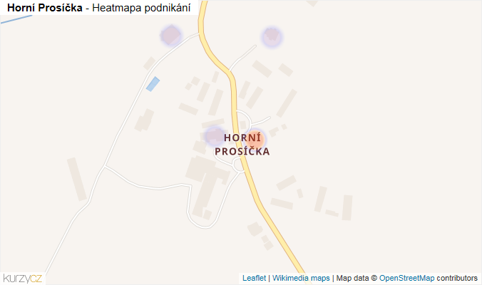 Mapa Horní Prosíčka - Firmy v části obce.