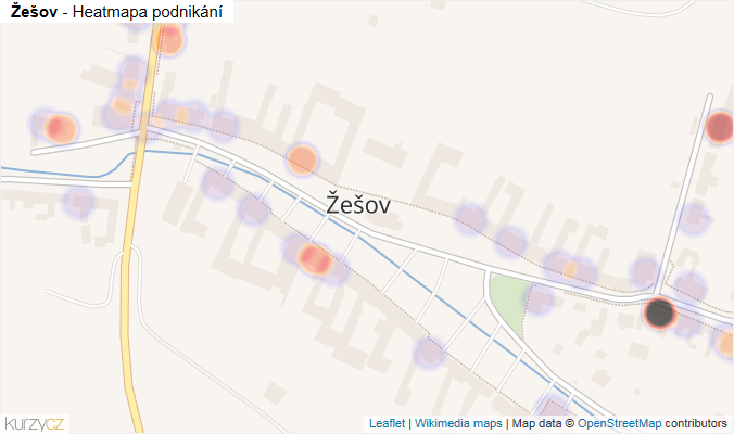 Mapa Žešov - Firmy v části obce.