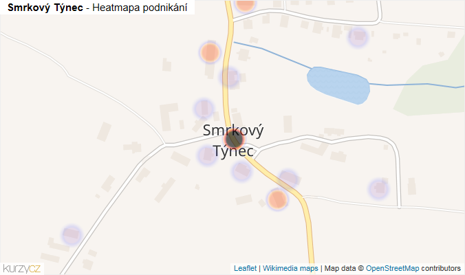 Mapa Smrkový Týnec - Firmy v části obce.