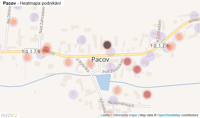 Mapa Pacov - Firmy v části obce.