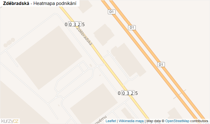 Mapa Zděbradská - Firmy v ulici.