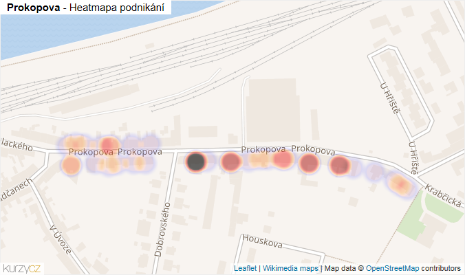 Mapa Prokopova - Firmy v ulici.