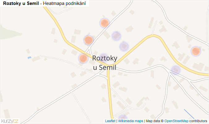 Mapa Roztoky u Semil - Firmy v části obce.