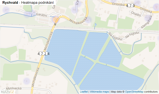 Mapa Rychvald - Firmy v obci.
