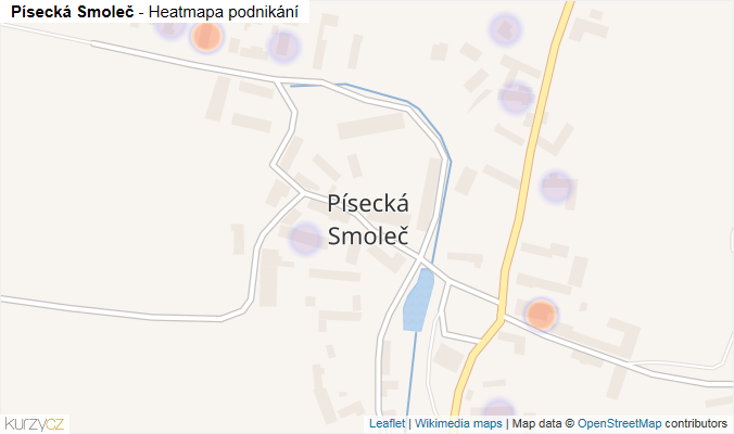 Mapa Písecká Smoleč - Firmy v části obce.