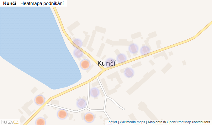 Mapa Kunčí - Firmy v části obce.