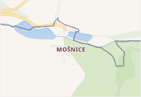 Mošnice v obci Snědovice - mapa části obce