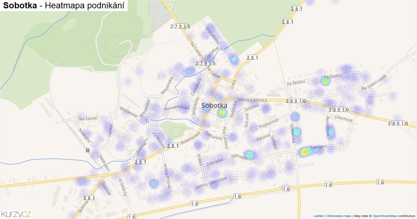 Sobotka - mapa podnikání