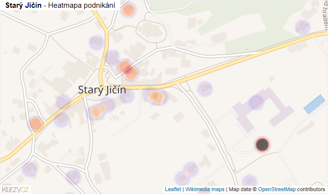 Mapa Starý Jičín - Firmy v části obce.