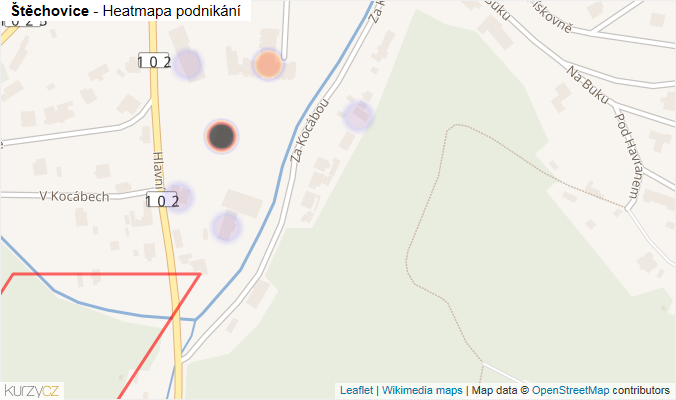 Mapa Štěchovice - Firmy v obci.