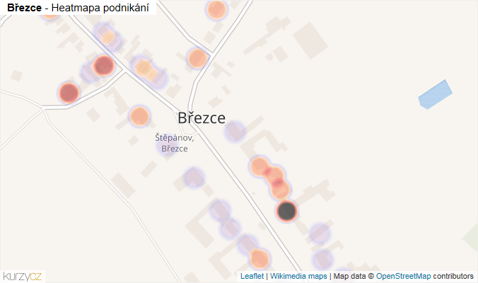 Mapa Březce - Firmy v části obce.