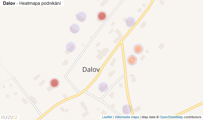 Mapa Dalov - Firmy v části obce.