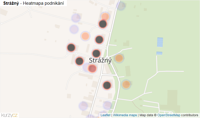 Mapa Strážný - Firmy v části obce.
