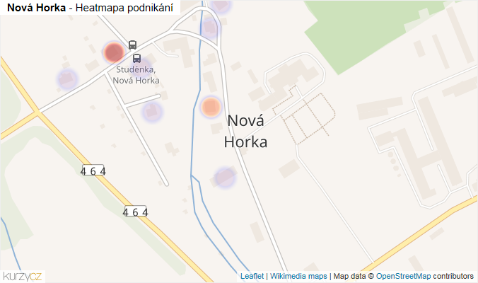 Mapa Nová Horka - Firmy v části obce.