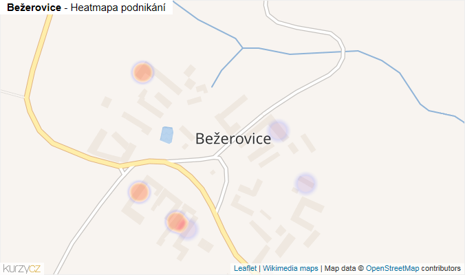 Mapa Bežerovice - Firmy v části obce.
