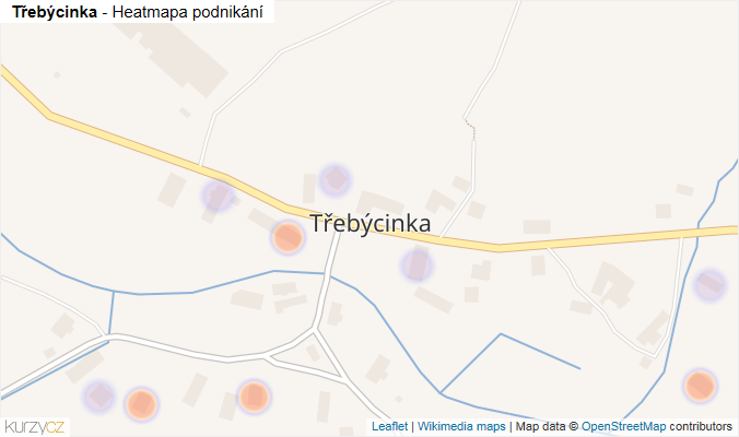 Mapa Třebýcinka - Firmy v části obce.