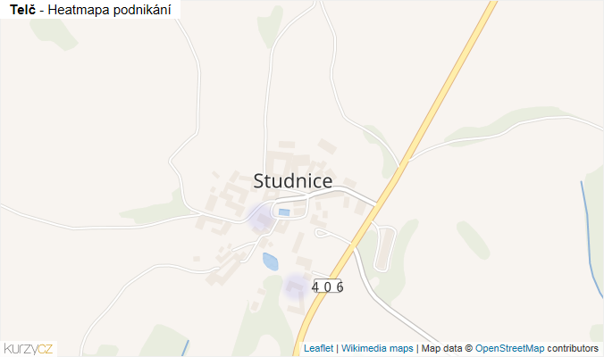 Mapa Telč - Firmy v obci.
