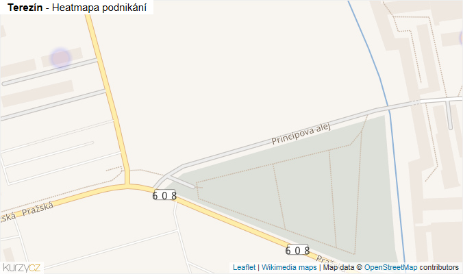 Mapa Terezín - Firmy v obci.