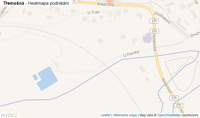 Mapa Třemošná - Firmy v obci.