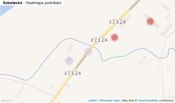 Mapa Sobotecká - Firmy v ulici.