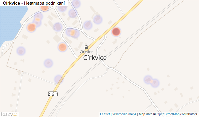 Mapa Církvice - Firmy v části obce.