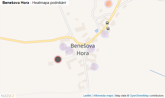 Mapa Benešova Hora - Firmy v části obce.
