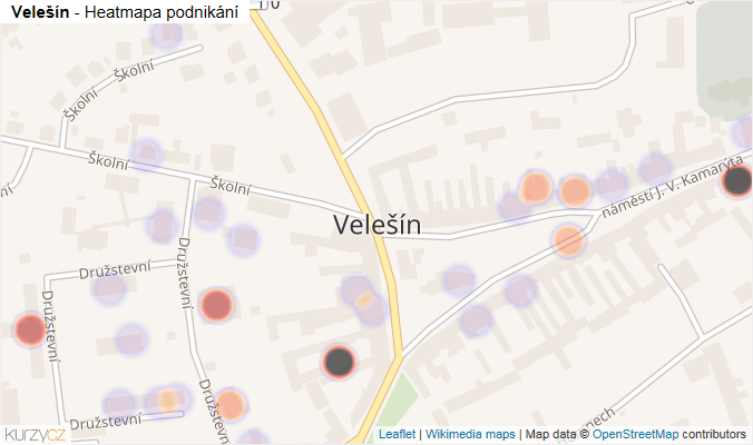 Mapa Velešín - Firmy v části obce.