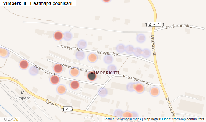 Mapa Vimperk III - Firmy v části obce.
