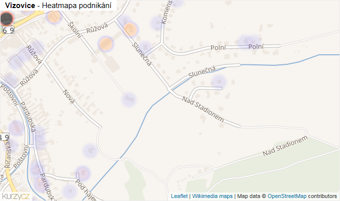 Mapa Vizovice - Firmy v obci.