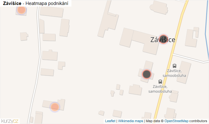 Mapa Závišice - Firmy v obci.