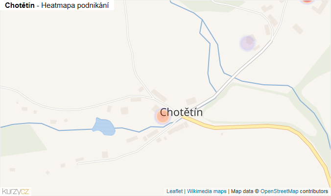 Mapa Chotětín - Firmy v části obce.