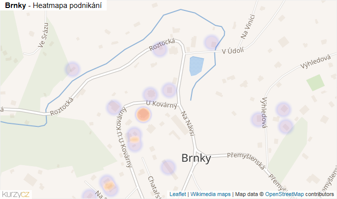 Mapa Brnky - Firmy v části obce.