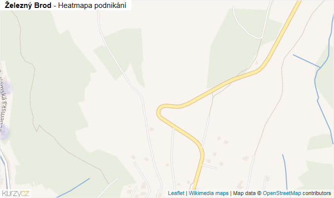 Mapa Železný Brod - Firmy v obci.