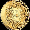 Exkluzivní zlatá mince 2 Oz Double Dragon (Dva draci) 2019 High Relief PROOF
