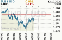 Online graf kurzu usd/eur