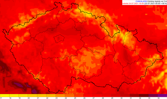 Počasí o víkendu - sobota